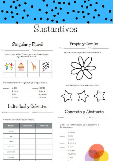 Sustantivos: propios, comunes, individuales, colectivos, concretos y abstractos