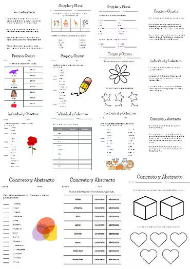 Sustantivos: propios, comunes, individuales, colectivos, concretos y abstractos