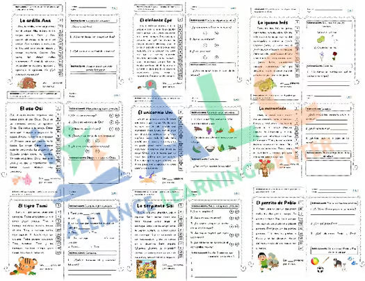 33 Lecturas de Comprensión y Fluidez Lectora con cada letra del abecedario