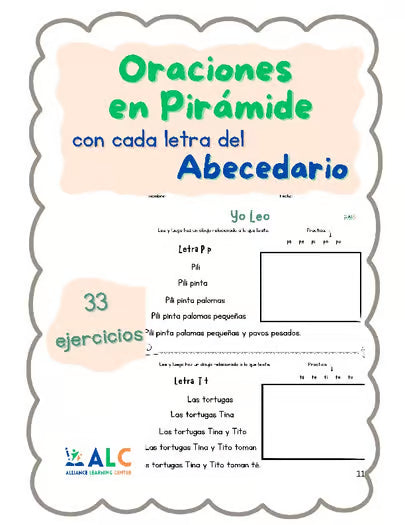 Oraciones en Pirámides con cada Consonante del Abecedario | Lectoescritura